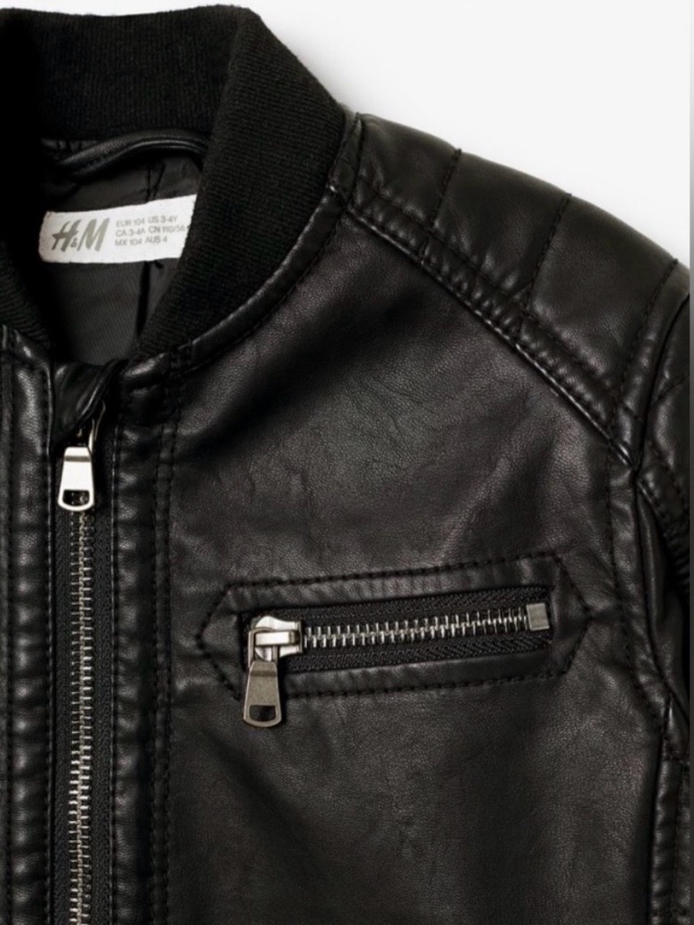 Kids Black Biker Jacket